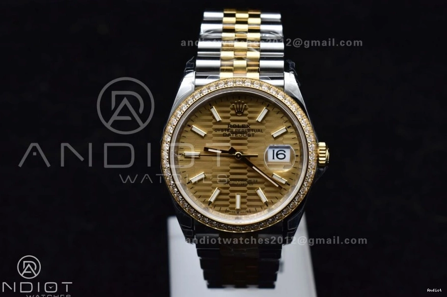 VS 1:1 DateJust Edition Packable Best Bracelet 36 on Dial 904L VSF Textured YG Steel SS 575 Jubilee 126283rbr 0704